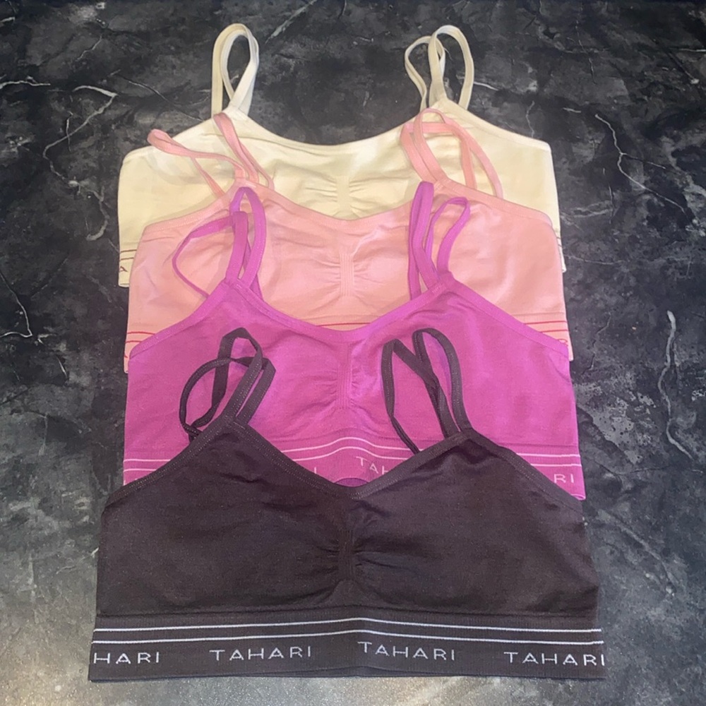 4 TAHARI Double Strap Bralettes